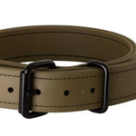 Close-up of olive 1.5" Trial Collar roller buckle and adjustment holes, RNRK9