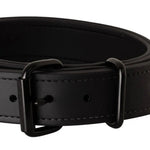 Close-up of black 1.5" Trial Collar roller buckle and adjustment holes, RNRK9