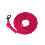 Pink BioThane Grip Leash coiled, textured grip surface with stainless steel bolt snap, Pink For A Purpose, RNRK9